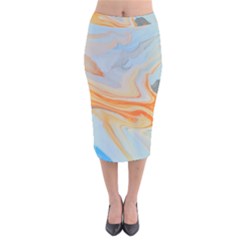 Fire Spear Velvet Midi Pencil Skirt by WILLBIRDWELL