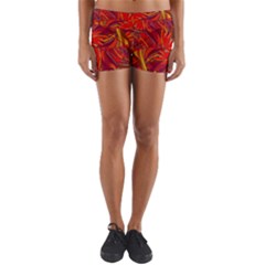Colorful Abstract Ethnic Style Pattern Yoga Shorts by dflcprints