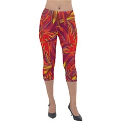 Colorful Abstract Ethnic Style Pattern Lightweight Velour Capri Leggings  by dflcprints