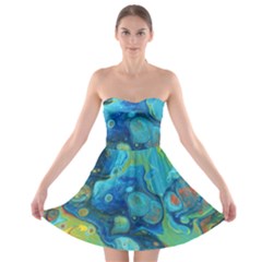 Fire Edge Nebula Strapless Bra Top Dress by lwdstudio