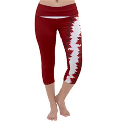 Canada Capri Pants Canada Maple Leaf Capri Yoga Leggings by CanadaSouvenirs