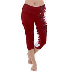 Canada Capri Pants Canada Maple Leaf Lightweight Velour Capri Yoga Leggings