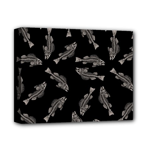 Vintage Fish Skeleton Pattern  Deluxe Canvas 14  X 11  (stretched)