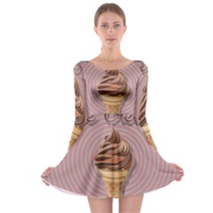 Pop Art Ice Cream Long Sleeve Skater Dress by Valentinaart
