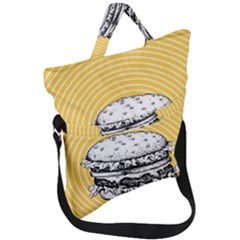 Pop Art Hamburger  Fold Over Handle Tote Bag by Valentinaart