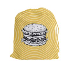 Pop Art Hamburger  Drawstring Pouch (xxl) by Valentinaart