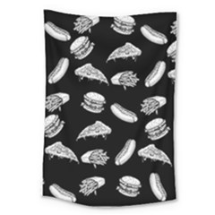 Fast Food Pattern Large Tapestry by Valentinaart