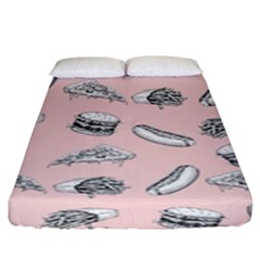 Fast Food Pattern Fitted Sheet (king Size) by Valentinaart