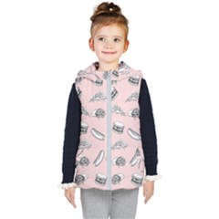 Fast Food Pattern Kid s Hooded Puffer Vest by Valentinaart