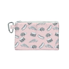 Fast Food Pattern Canvas Cosmetic Bag (small) by Valentinaart