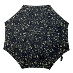 Dark Floral Collage Pattern Hook Handle Umbrellas (large) by dflcprints