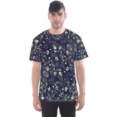 Dark Floral Collage Pattern Men s Sports Mesh Tee