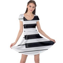 Keybord Piano Cap Sleeve Dress