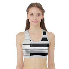 Keybord Piano Sports Bra with Border