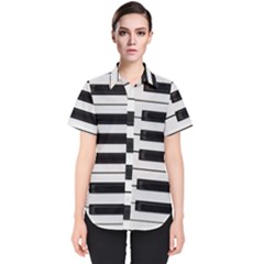 Keybord Piano Women s Short Sleeve Shirt