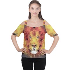 Fractal Lion Cutout Shoulder Tee