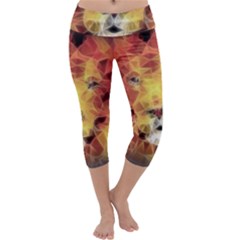 Fractal Lion Capri Yoga Leggings