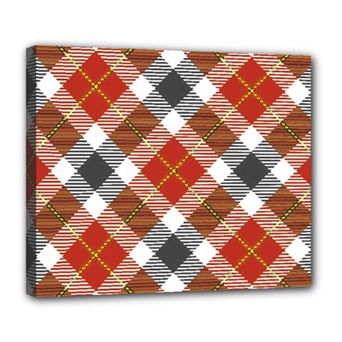 Smart Plaid Warm Colors Deluxe Canvas 24  X 20  (stretched) by ImpressiveMoments