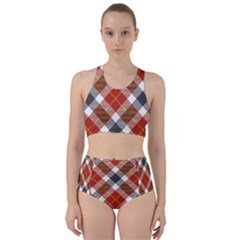 Smart Plaid Warm Colors Racer Back Bikini Set by ImpressiveMoments