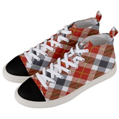 Smart Plaid Warm Colors Men s Mid-top Canvas Sneakers by ImpressiveMoments