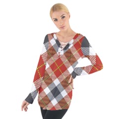 Smart Plaid Warm Colors Tie Up Tee by ImpressiveMoments