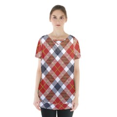 Smart Plaid Warm Colors Skirt Hem Sports Top by ImpressiveMoments