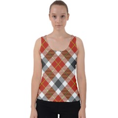 Smart Plaid Warm Colors Velvet Tank Top by ImpressiveMoments