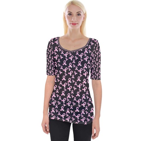 Breast Cancer Wallpapers Wide Neckline Tee by Alisyart