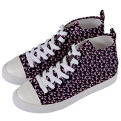 Breast Cancer Wallpapers Women s Mid-top Canvas Sneakers