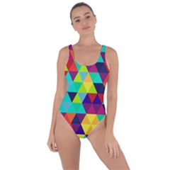 Bright Color Triangles Seamless Abstract Geometric Background Bring Sexy Back Swimsuit