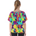 Bright Color Triangles Seamless Abstract Geometric Background V-Neck Dolman Drape Top View2