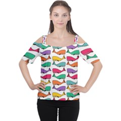 Fish Whale Cute Animals Cutout Shoulder Tee