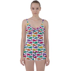 Fish Whale Cute Animals Tie Front Two Piece Tankini by Alisyart