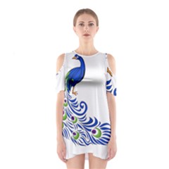 Venus Peacock Shoulder Cutout One Piece Dress by amazinganimals