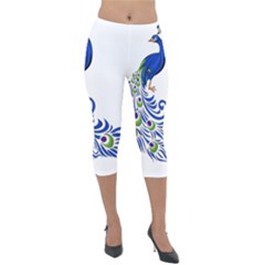 Venus Peacock Lightweight Velour Capri Leggings 