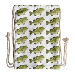 Green Small Fish Water Drawstring Bag (large)