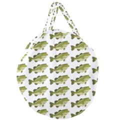 Green Small Fish Water Giant Round Zipper Tote