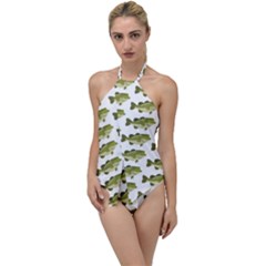 Green Small Fish Water Go With The Flow One Piece Swimsuit