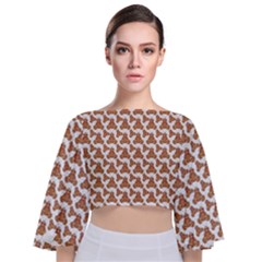 Babby Gingerbread Tie Back Butterfly Sleeve Chiffon Top by Alisyart