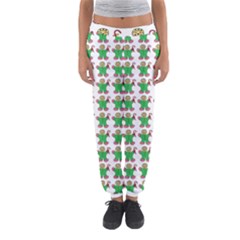 Gingerbread Men Seamless Green Background Women s Jogger Sweatpants by Alisyart