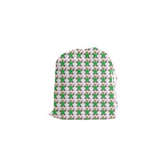Gingerbread Men Seamless Green Background Drawstring Pouch (xs)