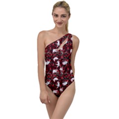 Cartoon Mouse Christmas Pattern To One Side Swimsuit