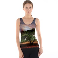 Lone Tree Fantasy Space Sky Moon Tank Top