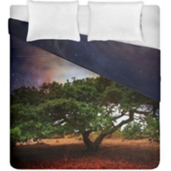 Lone Tree Fantasy Space Sky Moon Duvet Cover Double Side (king Size)