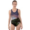 Lone Tree Fantasy Space Sky Moon Cut-Out Back One Piece Swimsuit View1