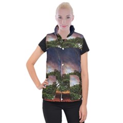 Lone Tree Fantasy Space Sky Moon Women s Button Up Vest by Alisyart