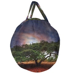 Lone Tree Fantasy Space Sky Moon Giant Round Zipper Tote