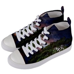 Lone Tree Fantasy Space Sky Moon Women s Mid-top Canvas Sneakers by Alisyart