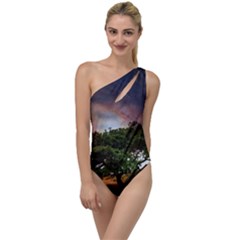 Lone Tree Fantasy Space Sky Moon To One Side Swimsuit