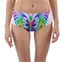 Rainbow Butterfly Reversible Mid-Waist Bikini Bottoms View1